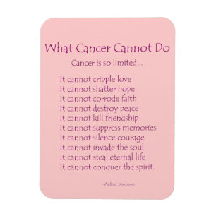 Was Krebs nicht tun kann Magnet (rosa Text)