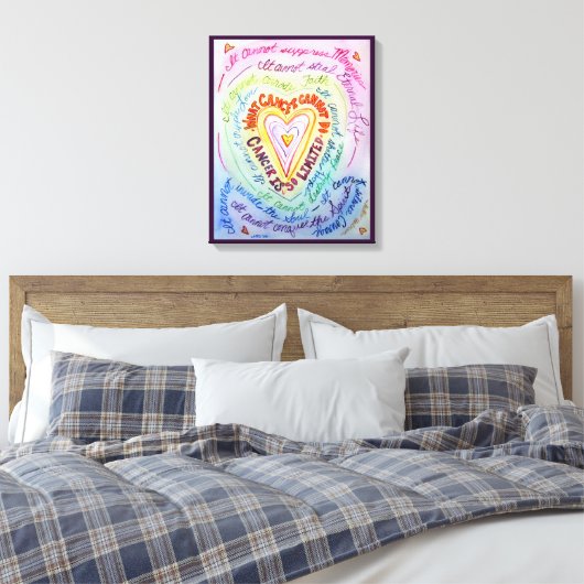 Was Krebs nicht tun kann Rainbow Heart Leinwand Ar (Insitu (Schlafzimmer))