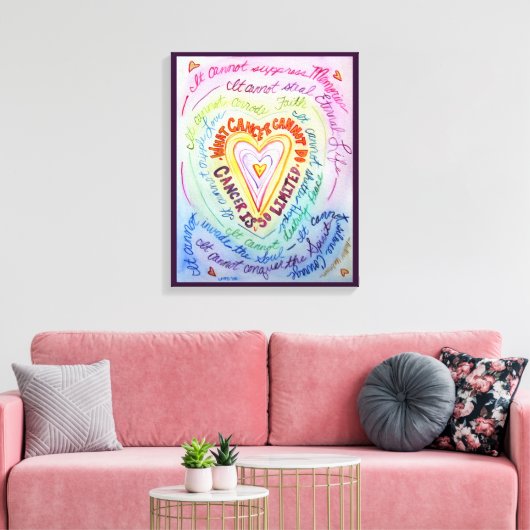Was Krebs nicht tun kann Rainbow Heart Leinwand Ar (Insitu (Wohnzimmer))