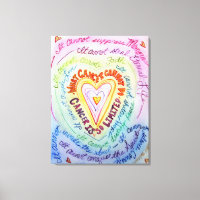 Was Krebs nicht tun kann Rainbow Heart Leinwand Ar