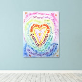 Was Krebs nicht tun kann Regenbogenherzermalung Leinwanddruck (Insitu (Holzboden))