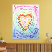 Was Krebs nicht tun kann Regenbogenherzermalung Leinwanddruck (Insitu (Wohnzimmer))