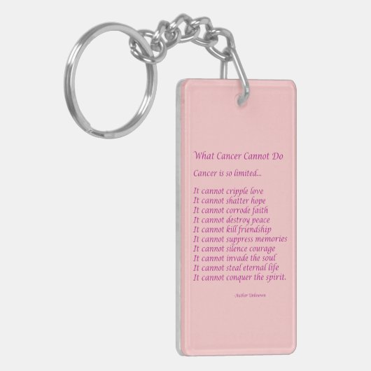 Was Krebs nicht tun kann Schlüsselanhänger (Vorderseite links)