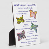 Was Krebs nicht tun kann Schmetterlinge Kunst Plaq Fotoplatte (Seite)