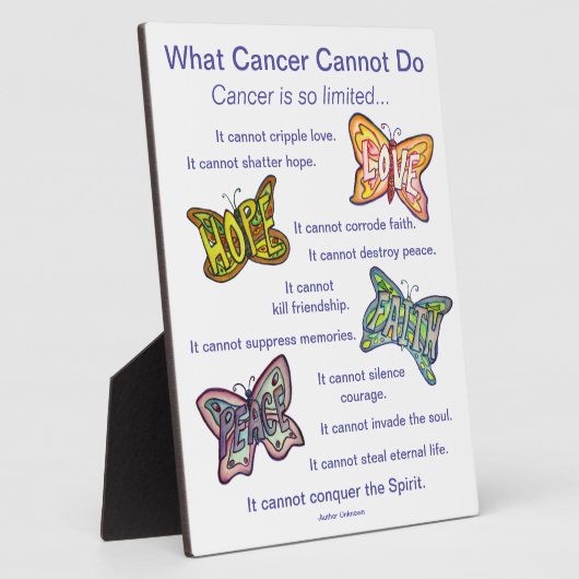 Was Krebs nicht tun kann Schmetterlinge Kunst Plaq Fotoplatte (Seite)