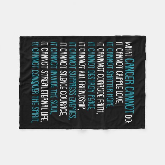 Was Krebs nicht tun kann Trigeminale Neuralgie Awa Fleecedecke (Vorderseite (Horizontal))