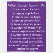 Was Krebs nicht tun kann, um Lila Chemo Blanket Fleecedecke (Vorderseite)