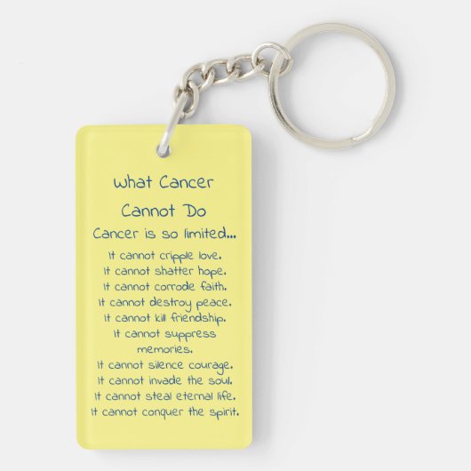 Was Krebs nicht tun kann, um Pendant-Schlüsselanhä Schlüsselanhänger (Rückseite)