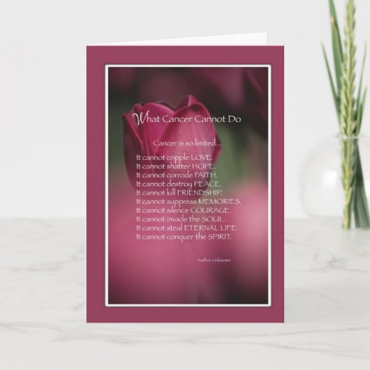 Was Krebs nicht tun kann, Unterstützung und Förder Karte (Vorderseite)