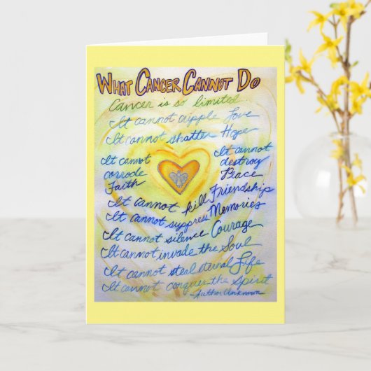 Was Krebs nicht tun kann, wenn er Karten für Kunst (Gelbe Blume)