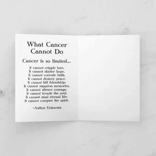 Was Krebs nicht tun kann, wenn er Karten für Kunst (Innenseite)