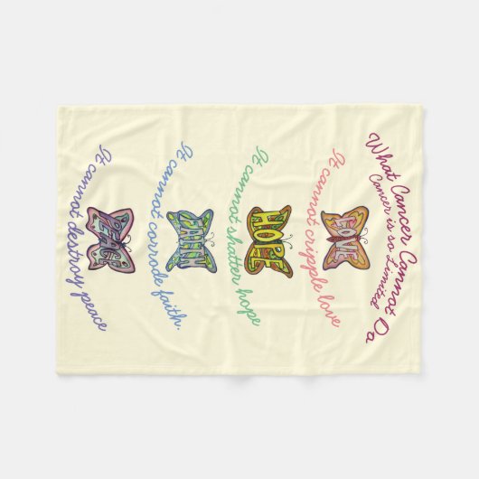 Was Krebs nicht tun kann Wings Chemo Custom Blanke Fleecedecke (Vorderseite (Horizontal))
