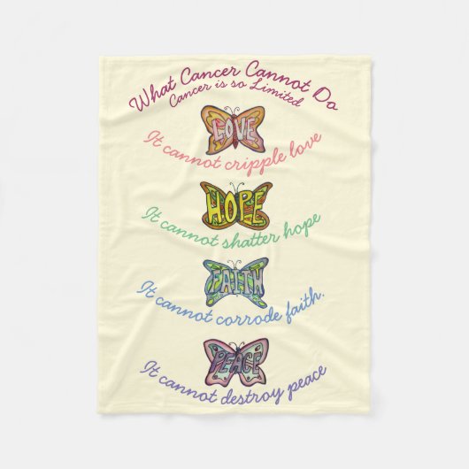Was Krebs nicht tun kann Wings Chemo Custom Blanke Fleecedecke (Vorderseite)