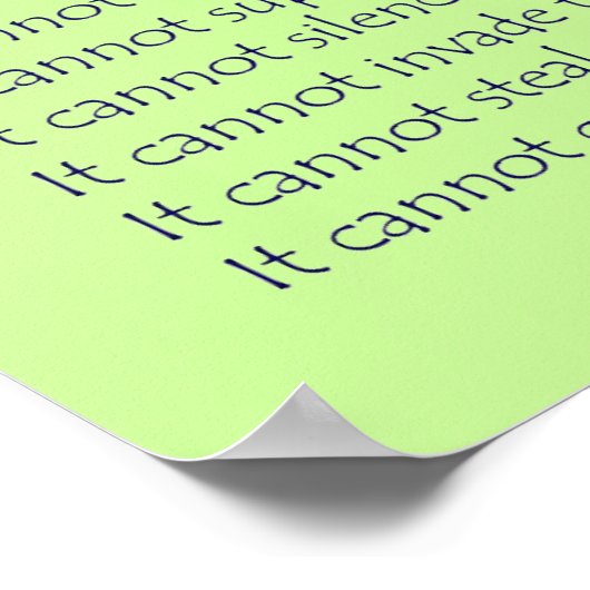 Was Krebs nicht tun Poster drucken kann (Ecke)