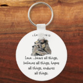 Was Liebe ist Bibel Scripture Hugs Bears Schlüsselanhänger (Vorderseite)