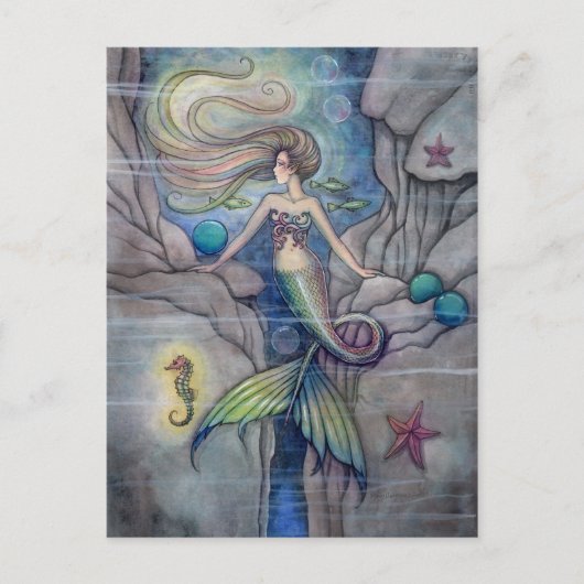 Was liegt unter Meerjungfrau und Seepferd Postkart Postkarte (Vorderseite)