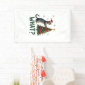 Was Lustige Katze Schiebt Weihnachtsbaum Über Katz Banner (Insitu)