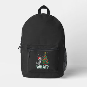 Was Lustige Katze Schiebt Weihnachtsbaum Über Katz Bedruckter Rucksack