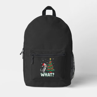 Was Lustige Katze Schiebt Weihnachtsbaum Über Katz Bedruckter Rucksack