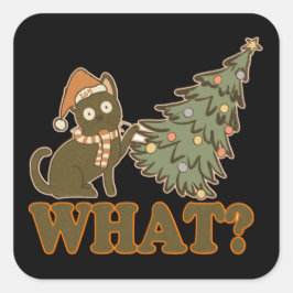 Was? lustige Weihnachten Quadratischer Aufkleber