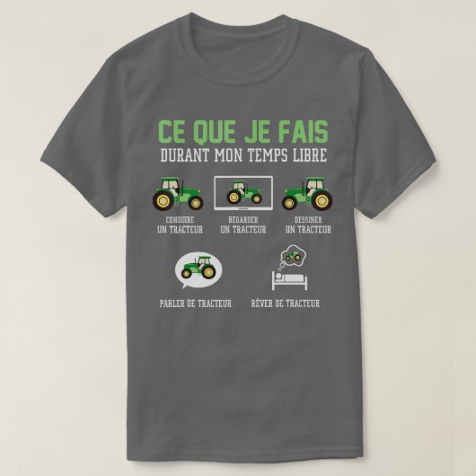 Was mache ich in meiner Freizeit Traktor T-Shirt (Design vorne)