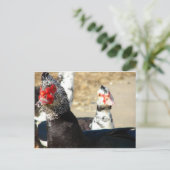 "Was macht das?" Postkarte (Stehend Vorderseite)