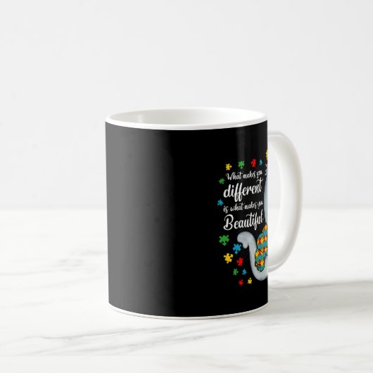 Was macht dich zu anderen Elefanten der Autismus-M Kaffeetasse (VorderseiteRechts)