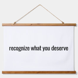 Was man verdient, ist die Tapisserie aus Holz Wandteppich Mit Holzrahmen