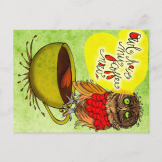 Was mein #Coffee mir sagt - Owl HAT MEIN KAFFEE NE Postkarte