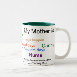 "Was meine Mutter war zu mir " Zweifarbige Tasse