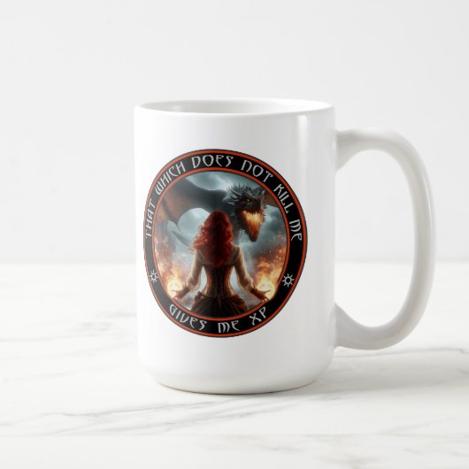 Was mich nicht tötet, gibt mir XP Kaffeetasse (Rechts)