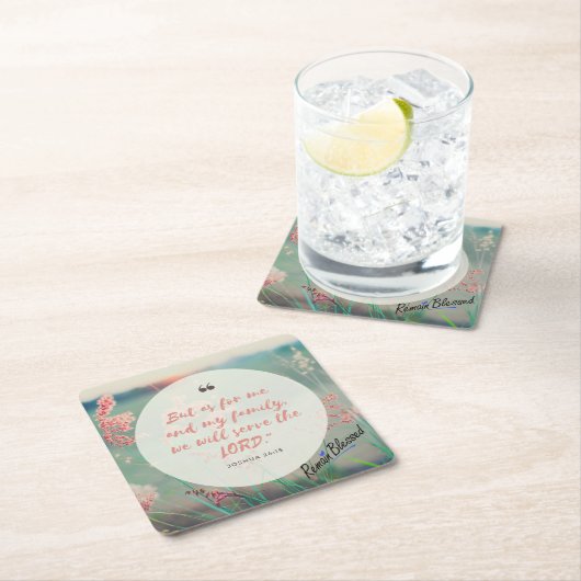 Was mich und mein Haus anbetrifft Rechteckiger Pappuntersetzer (Vor Ort)