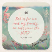 Was mich und mein Haus anbetrifft Rechteckiger Pappuntersetzer (Vorderseite)