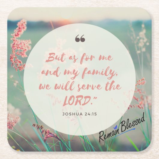 Was mich und mein Haus anbetrifft Rechteckiger Pappuntersetzer (Vorderseite)