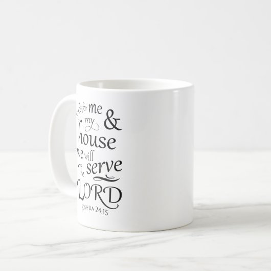 Was mich und mein Haus betrifft ... Joshua 24:15 Kaffeetasse (Vorderseite Links)
