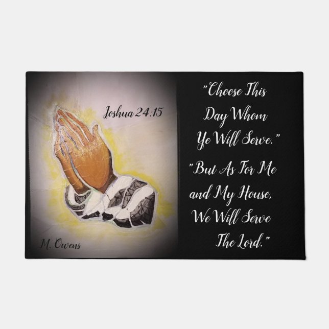 "Was mich und mein Haus betrifft" Rug oder Doormat Fußmatte (Vorderseite)