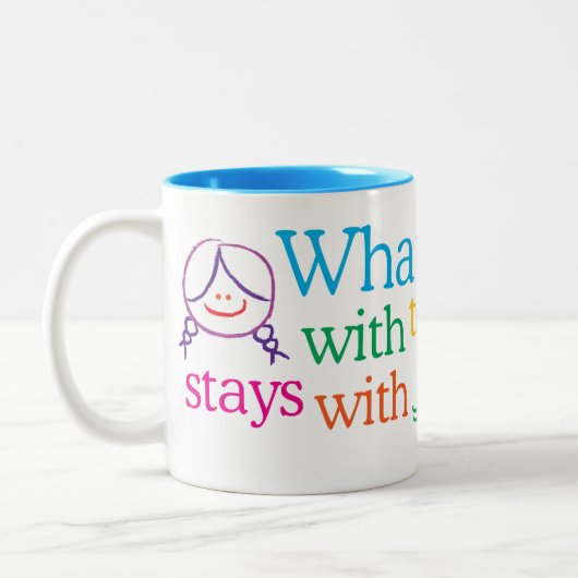 Was mit der Schwester-Tasse geschieht Zweifarbige Tasse (Links)