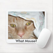 Was Mouse/Orange Tabby Cat Spaß Mousepad (Mit Mouse)