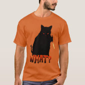 Was? Murderne schwarze Katze mit Kniffehl T-Shirt (Vorderseite)