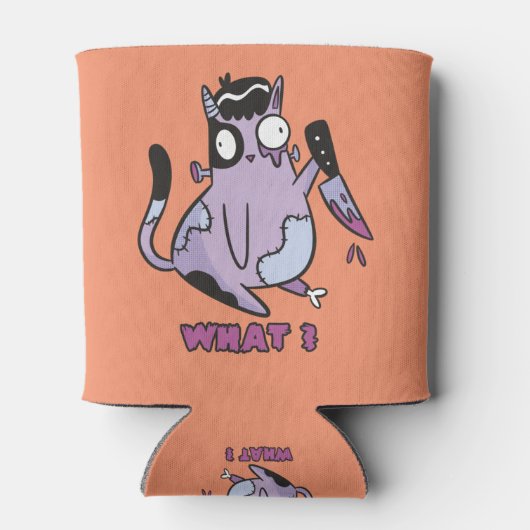 Was? Murderous Cat, Zombie Cat Halloween Dosenkühler (Rückseite)