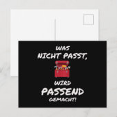 Was nicht passt, wird für die postkarte (Vorne/Hinten)