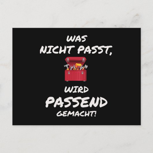 Was nicht passt, wird für die postkarte (Vorderseite)