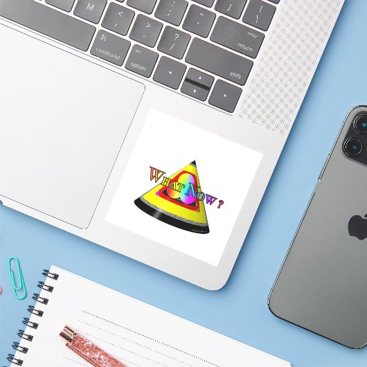 Was nun? aufkleber (Laptop mit iPhone)