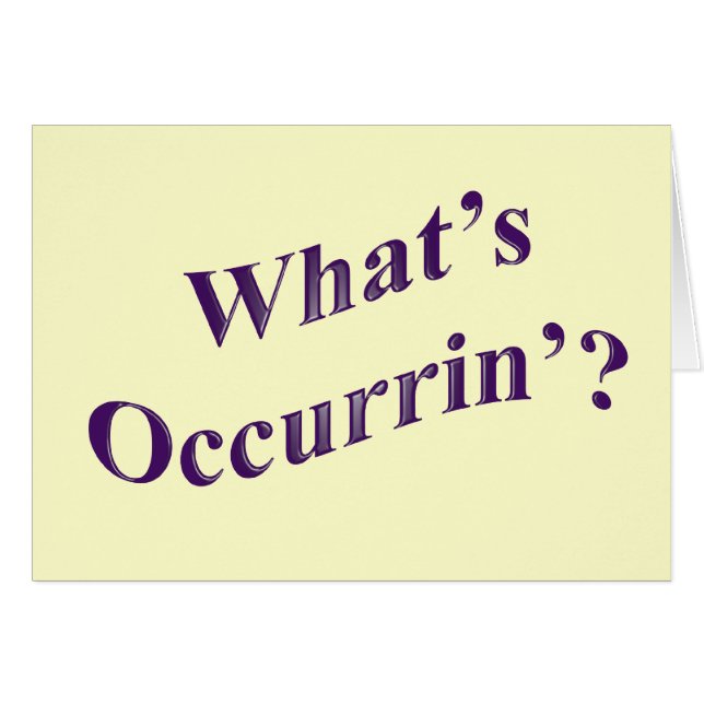 Was Occurrin'? ist (Vorderseite (Horizontal))