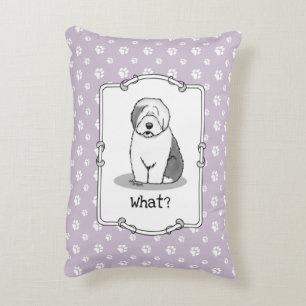 Was? Old English Sheepdog (Grau 1) Funny Dekokissen