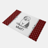 Was? Old English Sheepdog (Grau 1) Funny Fußmatte (Schrägansicht)