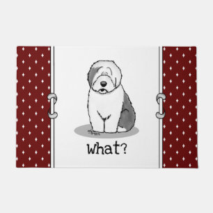 Was? Old English Sheepdog (Grau 1) Funny Fußmatte