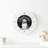 Was? Old English Sheepdog (Grau 1) Funny Große Wanduhr (Zuhause)