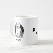 Was? Old English Sheepdog (Grau 1) Funny Kaffeetasse (Vorderseite Links)