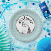 Was? Old English Sheepdog (Grau 1) Funny Pappteller (Party)